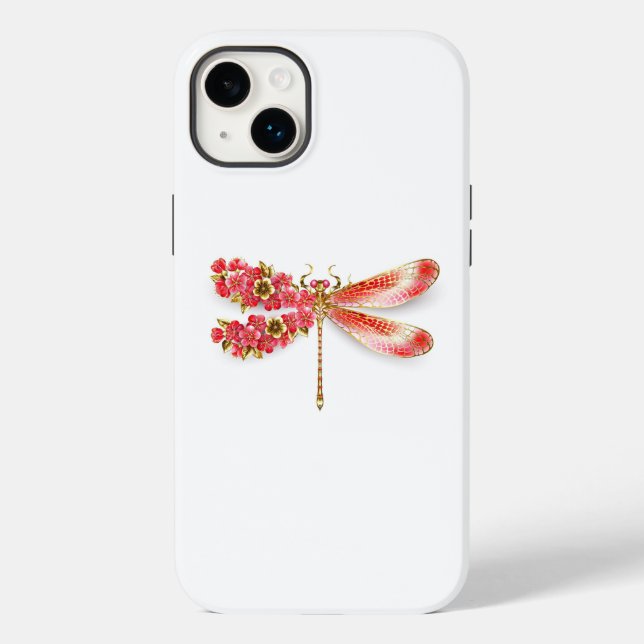 Flower dragonfly with jewelry sakura Case-Mate iPhone case (Back)