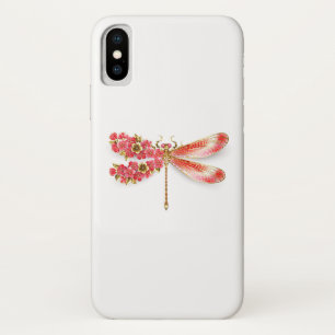 Flower dragonfly with jewelry sakura iPhone x case