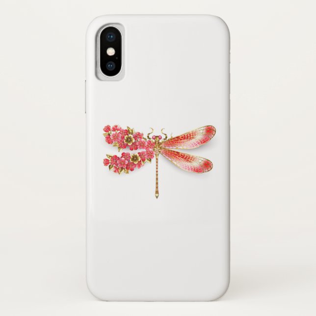 Flower dragonfly with jewelry sakura Case-Mate iPhone case (Back)