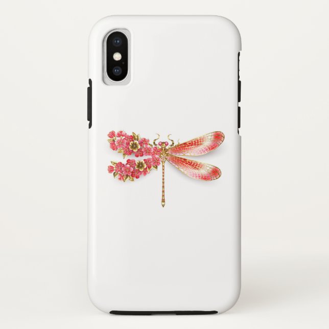 Flower dragonfly with jewelry sakura Case-Mate iPhone case (Back)