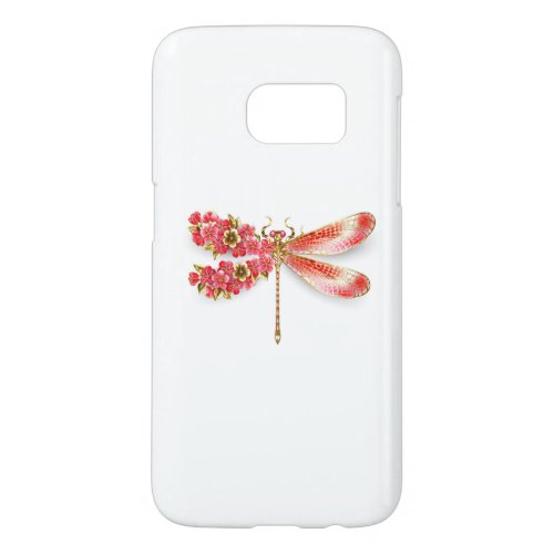 Flower dragonfly with jewelry sakura samsung galaxy s7 case