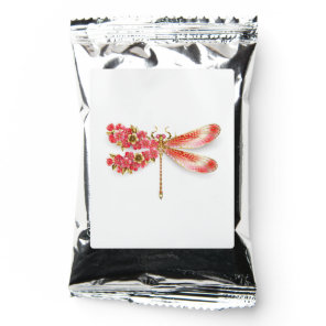 Flower dragonfly with jewelry sakura coffee drink mix