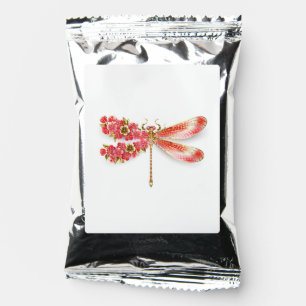 Flower dragonfly with jewelry sakura coffee drink mix