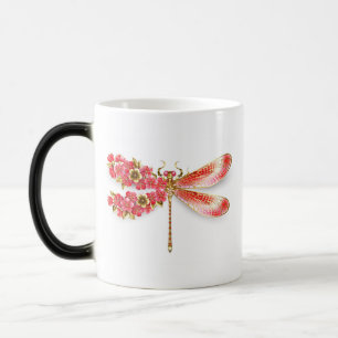 Flower dragonfly with jewelry sakura color morph mug 