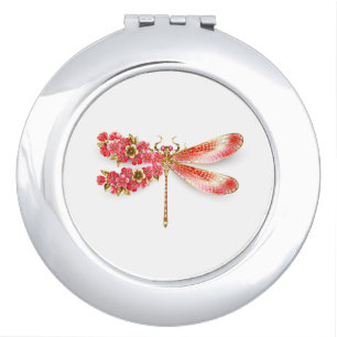 Flower dragonfly with jewelry sakura compact mirror