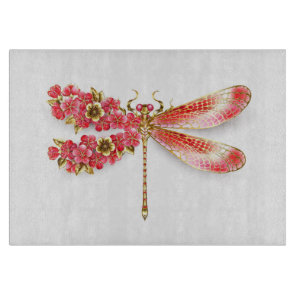 Flower dragonfly with jewelry sakura cutting board