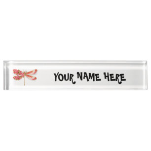 Flower dragonfly with jewelry sakura desk name plate