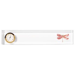Flower dragonfly with jewelry sakura desk name plate
