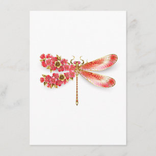 Flower dragonfly with jewelry sakura enclosure card