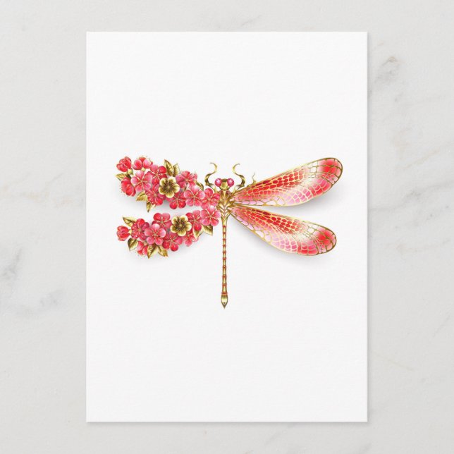 Flower dragonfly with jewelry sakura enclosure card (Front)