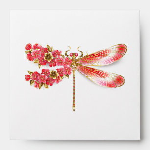 Flower dragonfly with jewelry sakura envelope