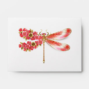 Flower dragonfly with jewelry sakura envelope