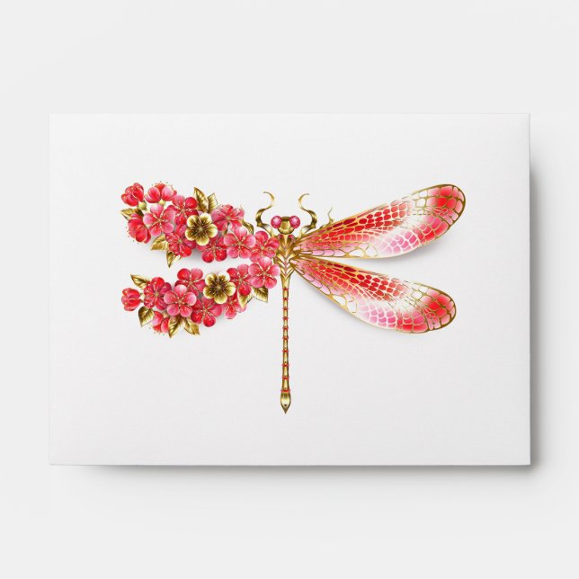 Flower dragonfly with jewelry sakura envelope (Front)
