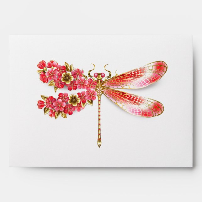Flower dragonfly with jewelry sakura envelope (Front)