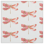 Flower dragonfly with jewelry sakura fabric