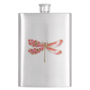 Flower dragonfly with jewelry sakura flask
