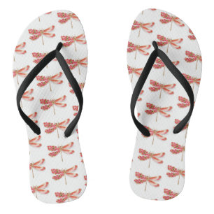 Flower dragonfly with jewelry sakura flip flops