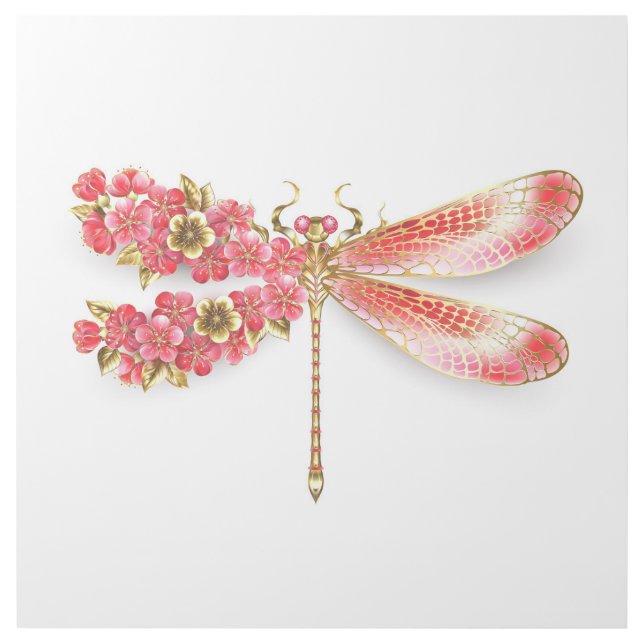 Flower dragonfly with jewelry sakura gallery wrap (Front)