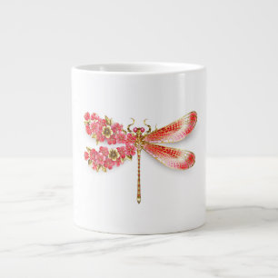Flower dragonfly with jewelry sakura giant coffee mug