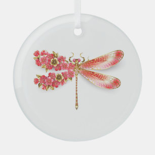 Flower dragonfly with jewelry sakura glass ornament