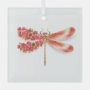 Flower dragonfly with jewelry sakura glass ornament