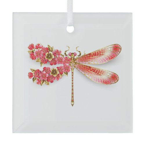 Flower dragonfly with jewelry sakura glass ornament