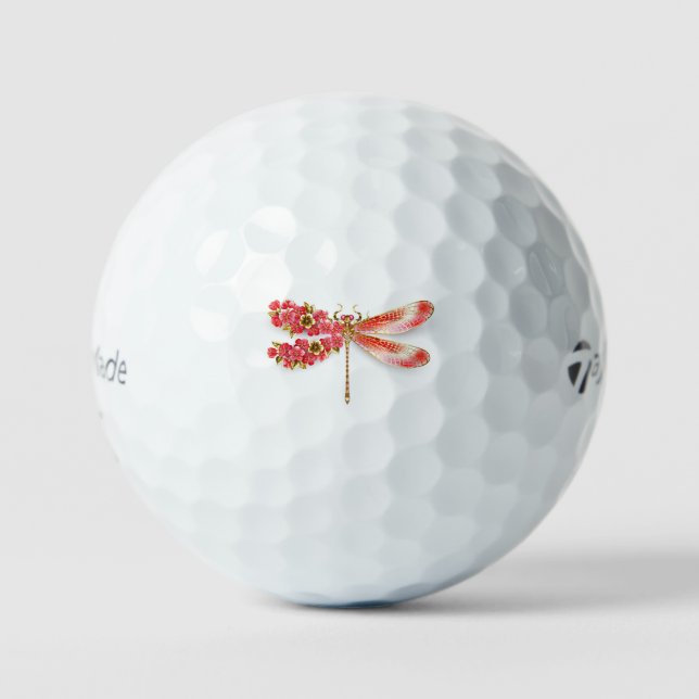 Flower dragonfly with jewelry sakura golf balls (Front)