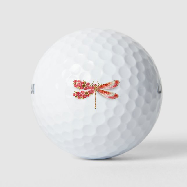 Flower dragonfly with jewelry sakura golf balls (Front)