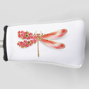 Flower dragonfly with jewelry sakura golf head cover