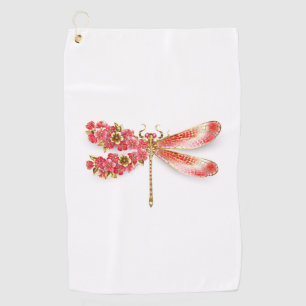 Flower dragonfly with jewelry sakura golf towel