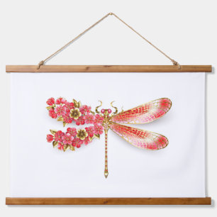 Flower dragonfly with jewelry sakura hanging tapestry