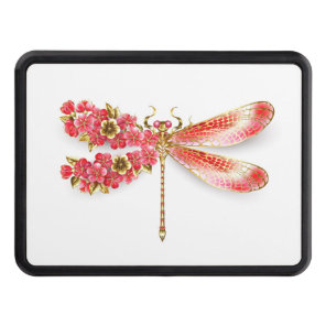 Flower dragonfly with jewelry sakura hitch cover