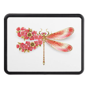Flower dragonfly with jewelry sakura hitch cover