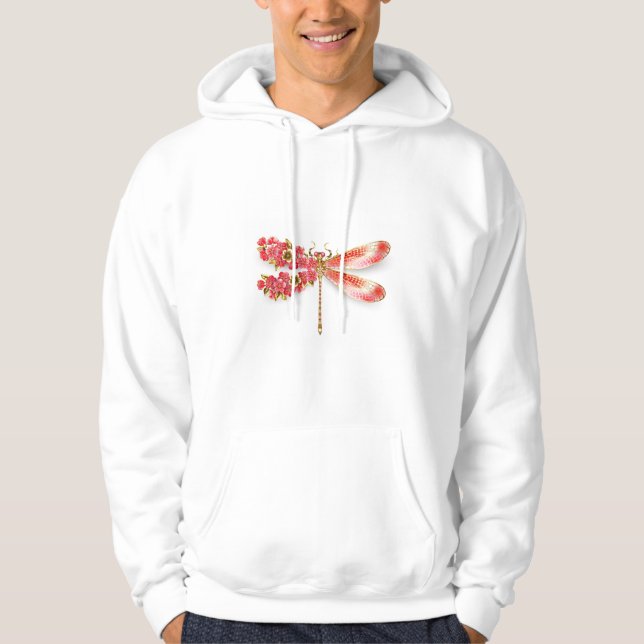 Flower dragonfly with jewelry sakura hoodie (Front)