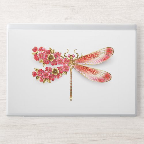 Flower dragonfly with jewelry sakura HP laptop skin