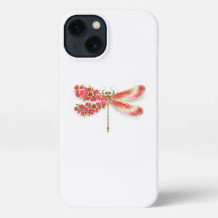 Flower dragonfly with jewelry sakura iPhone 13 case