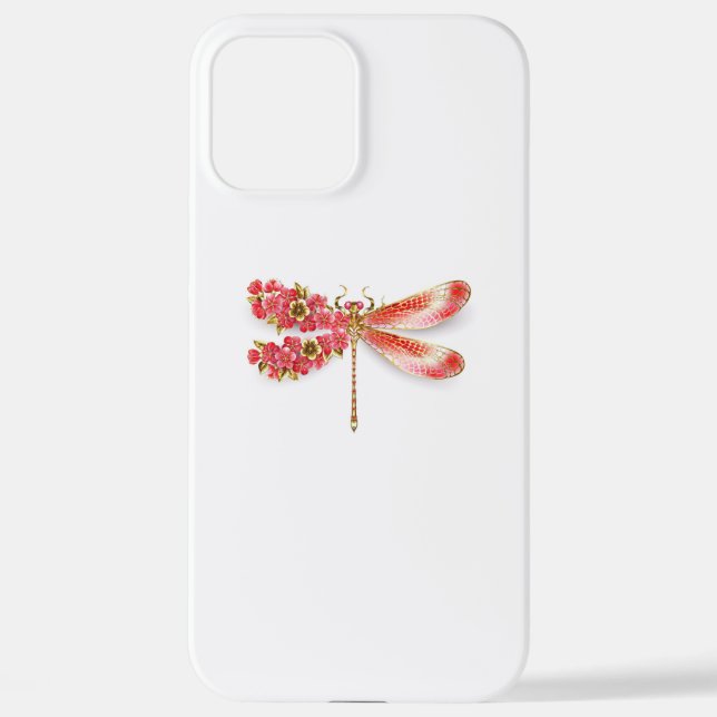 Flower dragonfly with jewelry sakura iPhone case (Back)