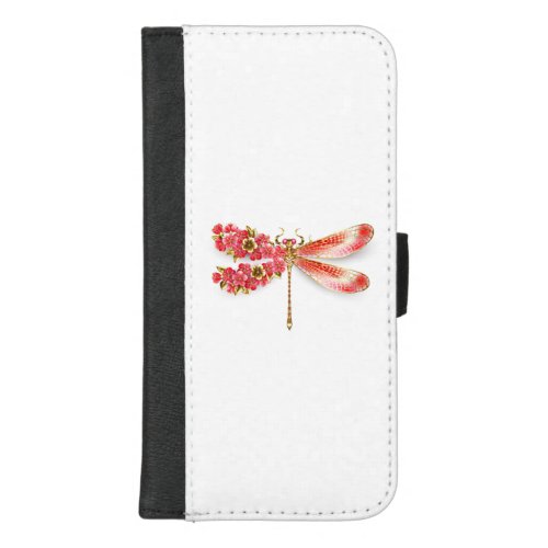 Flower dragonfly with jewelry sakura iPhone 87 plus wallet case