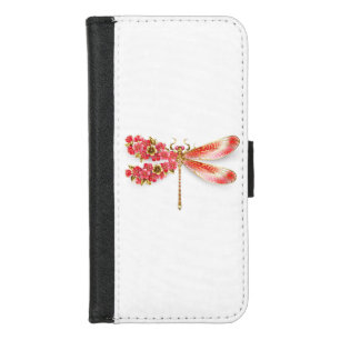 Flower dragonfly with jewelry sakura iPhone 8/7 wallet case