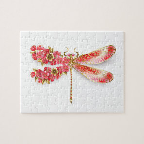Flower dragonfly with jewelry sakura jigsaw puzzle