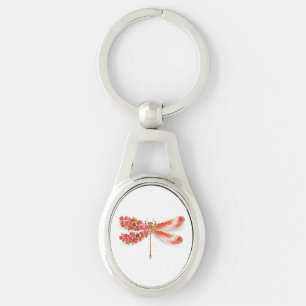 Flower dragonfly with jewelry sakura keychain
