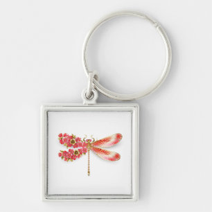 Flower dragonfly with jewelry sakura keychain
