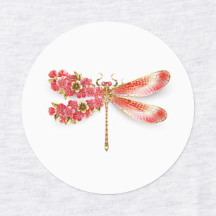 Flower dragonfly with jewelry sakura kids' labels