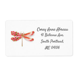 Flower dragonfly with jewelry sakura label