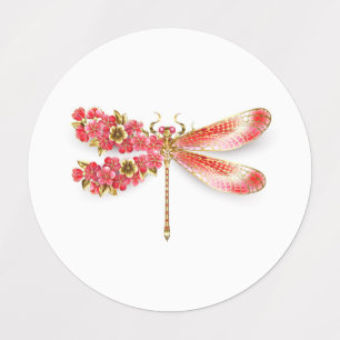 Flower dragonfly with jewelry sakura labels