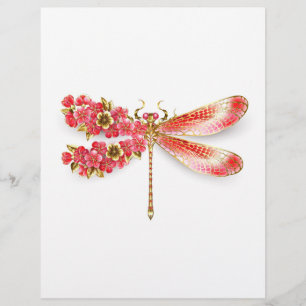 Flower dragonfly with jewelry sakura letterhead