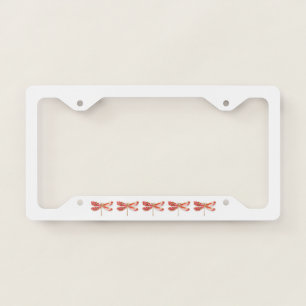 Flower dragonfly with jewelry sakura license plate frame