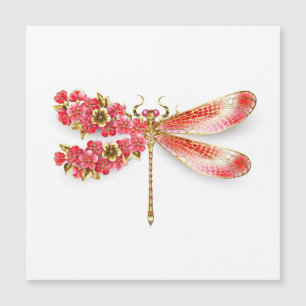 Flower dragonfly with jewelry sakura magnetic invitation