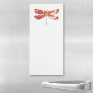 Flower dragonfly with jewelry sakura magnetic notepad