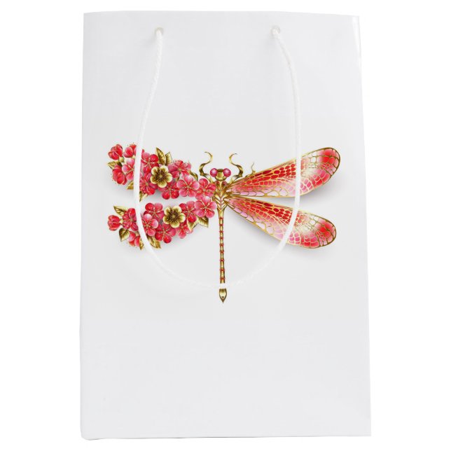 Flower dragonfly with jewelry sakura medium gift bag (Front)